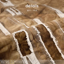 Axyaa Khaki Rice Coffee Wabi Sabi Fringe Sofa Pillow Cotton Linen Bed Cushion