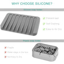Axyaa Silicone Self Draining Soap Dish | Bathroom Soap Holder and Shower Storage Rack
