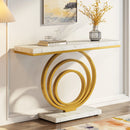 Axyaa Gold Entryway Console Table 41-Inch: Modern Narrow Long Accent Table