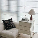 Axyaa Wood Table Lamp with Silk Lampshade for Bedroom Home Decor