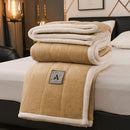 Axyaa Plush Quilted Blanket, Coral Fleece, Double Sided, Thick Bed Cover