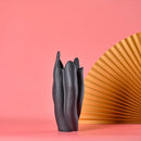 Axyaa Black Texture Irregular Ceramic Vase for Home Decoration