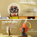 Axyaa Portable Desk Fan with LED Light, Rechargeable & Quiet, Hanging Hook, Battery Operated