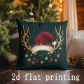 Axyaa Christmas Digital Print Decorative Cushion Cover for Sofa, Bedroom, Car