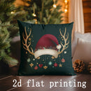 Axyaa Christmas Digital Print Decorative Cushion Cover for Sofa, Bedroom, Car