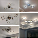 Axyaa Modern Gold/Black LED Pendant Ceiling Chandelier for Living Room