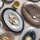 Axyaa Oval Ceramic Fish Plate Dessert Sushi Dish Specialty Tableware
