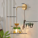 Axyaa Vintage Glass Wall Light with Adjustable LED and Pull Chain Switch