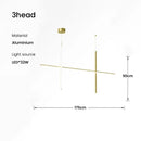 Axyaa Gold Black Linear LED Chandelier for Hotel Dinning Room