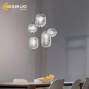 Axyaa Glass Ball Lighting Fixture for Bedroom, Dining Room, Hallway - Clear Striped Glass