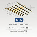 Axyaa Fishbone Line Acrylic LED Ceiling Lamp, Musical Note Theme, Modern Nordic Art