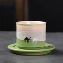 Axyaa Desert Camel Coarse Pottery Coffee Cup and Saucer Set