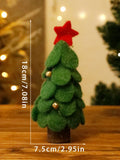 Axyaa Mini Wooden Felt Christmas Tree Ornaments with Bells for Festive Tabletop Decor