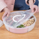 Axyaa Divided Snack Tray with Lid: Multi-function Food Storage Compartment