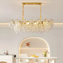 Axyaa Pearl Glass Rose Chandelier - Elegant French Design for Living Room, Bedroom, Dining Room