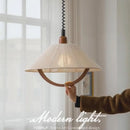 Axya Vintage Pendant Chandelier with Wood Hemp Rope Weaving
