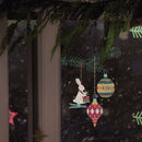 Axyaa Christmas Stained Glass Ball Ornament Dual-sided Decoration