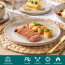 Axyaa 24-Piece Light-Brown Stoneware Dinnerware Set