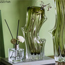Axyaa Transparent Glass Vase Desk Decoration for Floral Arrangement & Hydroponics