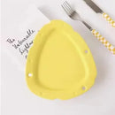 Axyaa Matte Cheese Plate - Pure White Ceramic, Cute Breakfast Bread Plate