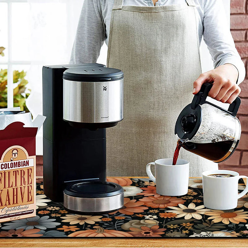 Axyaa Thanksgiving Square Dry Mat for Dishes and Cups