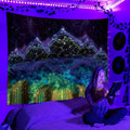 Axyaa UV Reactive Psychedelic Tapestry for Bedroom, Dorm, or DJ Room