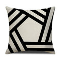 Axyaa Geometric Line Print Linen Cushion Cover - Home & Car Decor Pillowcase