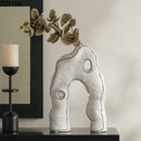 Axyaa Ceramic Hollow Vase: Artificial Flower Arrangement for Aesthetic Room Decor