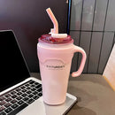 Axyaa 650ml Stainless Steel Thermal Cup with Handle and Straw