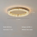 Axyaa Dimmable Crystal Chandelier Ceiling Light - Modern Luxury Round Steel Design