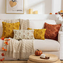 Axyaa Autumn Maple Leaf Plush Pillowcase - Three-Dimensional Embroidered Sofa Cushion Cover