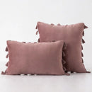 Black Tassel Pillowcases by Axyaa - Velvet Holiday Home Decoration Gift