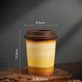 Axyaa Ceramic Gradient Coffee Cup with Silicone Cover, Portable & Creative Office Home Cup