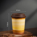 Axyaa Ceramic Gradient Coffee Cup with Silicone Cover, Portable & Creative Office Home Cup