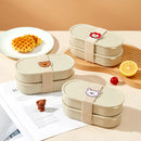 Axyaa Stackable Divided Lunch Box with Strap - Microwave Safe