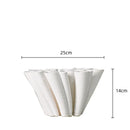 Axyaa Geometric Ceramic Petal Flower Vase Home Decor Ornament