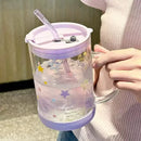 Axyaa 1000ML Glass Measuring Cup with Lid, Handle & Scale - Clear, Multifunction, Home Kitchen Mug