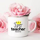 Axyaa Personalized Enamel Mug | Retro Coffee Cup for Teachers & Gifts