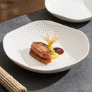 Axyaa White Ceramic Deep Plate: Restaurant Salad Dessert Pasta Molecular Cuisine Specialty Tableware