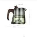 Axya Glass Tea Pot with Infuser and Square Filter - Heat Resistant Teaware