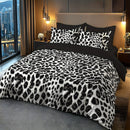 Axyaa Black Leopard Print 3D Soft Brushed Bedding Set for Bedrooms