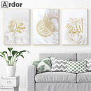 Axyaa Ayatul Kursi Quran Gold Islamic Calligraphy Canvas Print