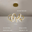 Axyaa Gold Twisted Ring LED Pendant Chandeliers for Home Decor Lighting
