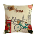 Axyaa Retro Bike Woman Linen Pillowcase 45*45cm Decorative Sofa Cushion Cover