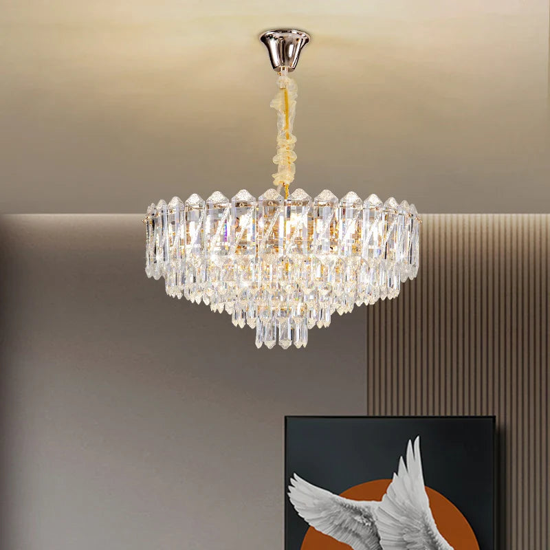 Axyaa Crystal Chandelier 2024: Modern Luxury Lighting for Living Room, Dining Room, Bedroom