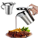 Axyaa Dual-Insulated Stainless Steel Gravy Boat with Hinged Lid - Ideal for Sauces & Creams