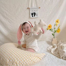 Axyaa Plaid Moon Pillow: Comfortable Newborn and Children's Waist Pillow