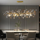 Axyaa Glass Leaf Crystal Chandelier - Elegant Luxury Lighting for Home