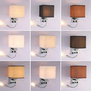 Axyaa LED Fabric Wall Sconce with USB Port for Bedroom and Living Room