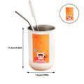 Axyaa Stainless Steel Double Wall Milk Coffee Mug with Straw - Portable & Anti-Scalding
